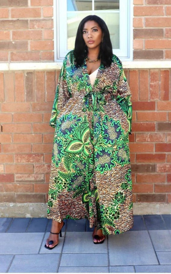 gold ankara dress African Dress in Gold Ankara Print - Festival Dress main image 0